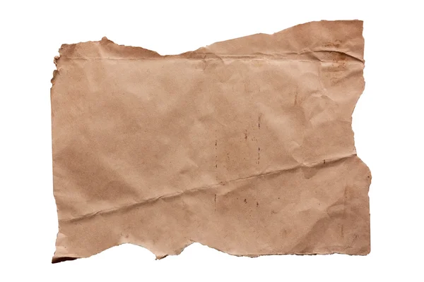 Crumpled old paper on white — Stock Photo, Image