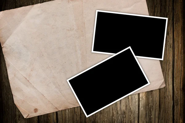 Multipal photo frames on a weathered paper background — Stock Photo, Image