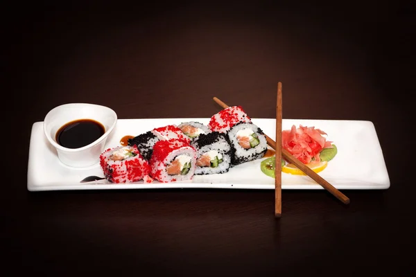 Set di sushi fresco preparato — Foto Stock