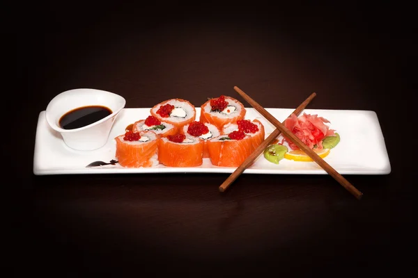 Čerstvé sushi rolky — Stock fotografie