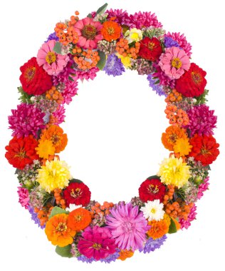 beyaz izole çiçek alfabesi