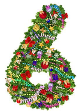 6 numara. Noel ağacı süsle