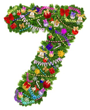 7 numara. Noel ağacı süsle