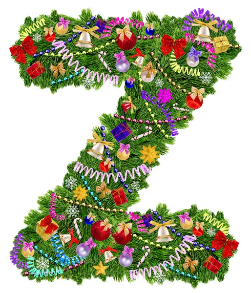 Letter Z. Christmas tree decoration — Stock Photo, Image