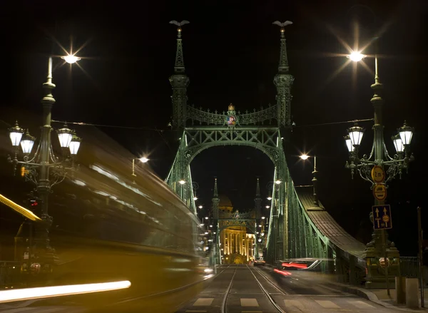 Most svobody (někdy svoboda bridge) v Budapešti, Maďarsko — Stock fotografie