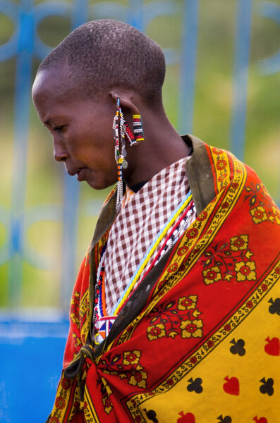 Maasai in traditional clothes