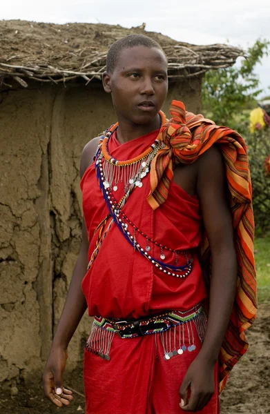 Massai in traditioneller Kleidung — Stockfoto