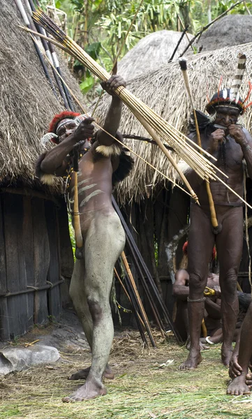 Guerreiro não identificado de uma tribo Papua — Fotografia de Stock