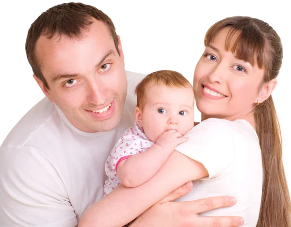 Padre y madre están sosteniendo a su bebé —  Fotos de Stock