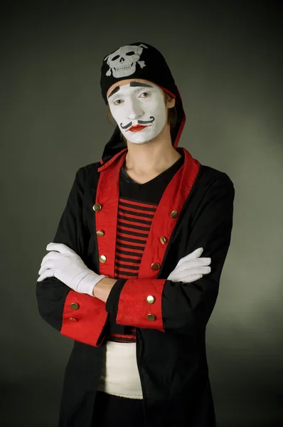 Portrait of mime pirate — Stock Photo, Image