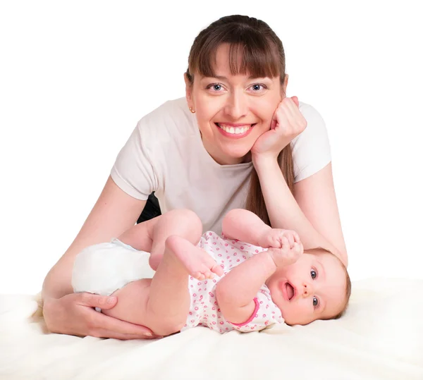 Retrato do bebê e sua mãe — Fotografia de Stock