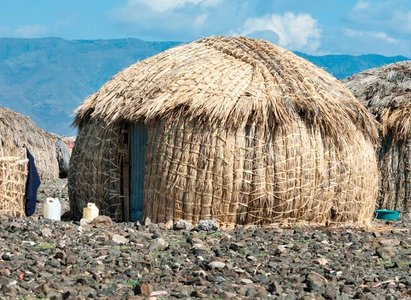EL Molo huts, Lake Turkana, Kenya — Stock Photo, Image