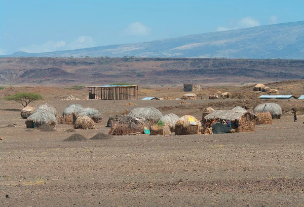Cabanes près du lac Turkana, Kenya — Photo