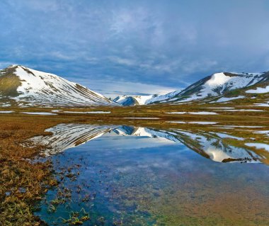 Landscape of Polar Ural mountains clipart