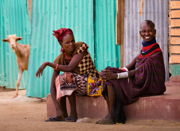 Turkana woman in traditional clothes