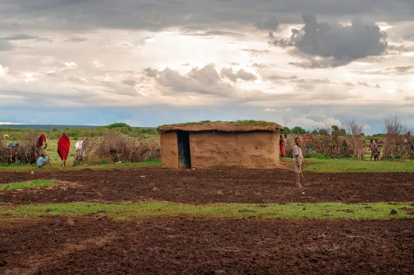 Traditional village of Maasai , Kenya. — Stock Photo, Image