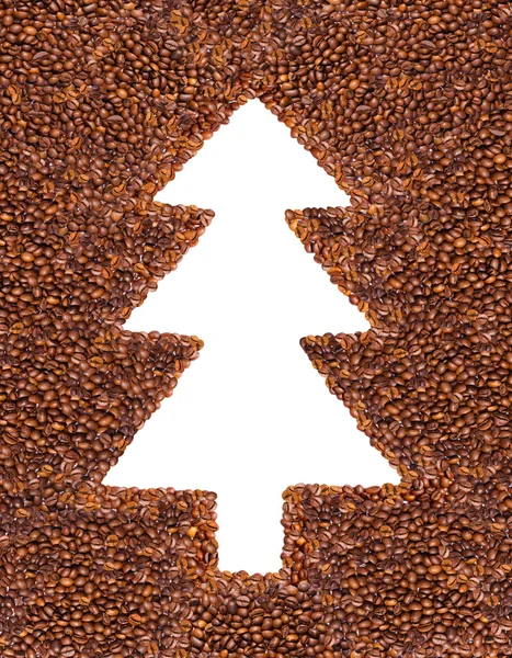 Vánoční strom z kávových zrn — Stock fotografie