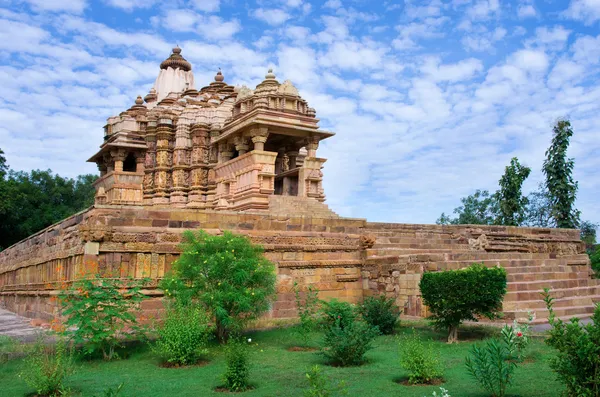 卡修拉荷寺庙。印度中央邦 — 图库照片