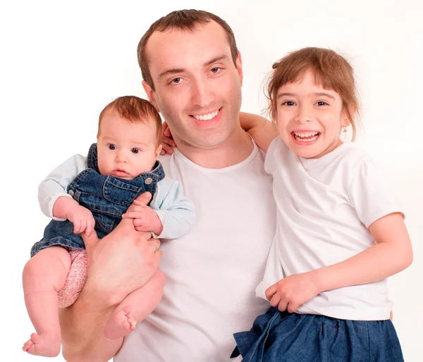 Mooie en gelukkige familie. vader en kinderen — Stockfoto