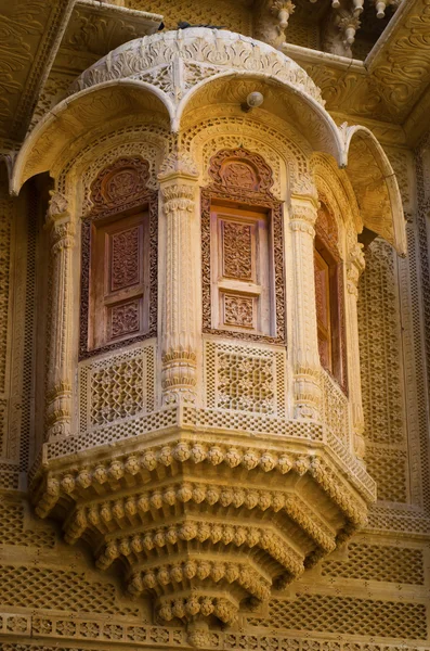 Szczegóły architektura patwa haveli w jaisalmer, iindia — Zdjęcie stockowe