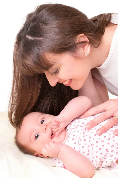 Retrato do bebê e sua mãe — Fotografia de Stock