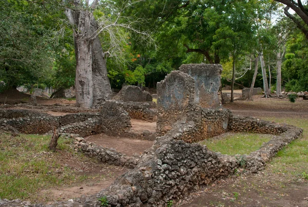 Remains of Gede, near the town Malindi in Kenya, Africa — Stock Photo, Image