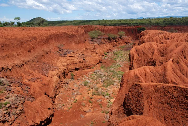 Landscape with Soil Erosion, Kenya — Stock Photo, Image