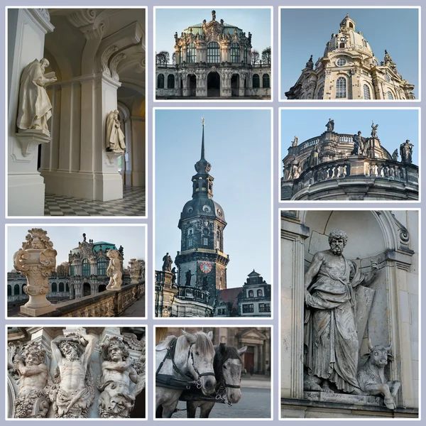 Bezienswaardigheden in Dresden, Duitsland. Collage . — Stockfoto