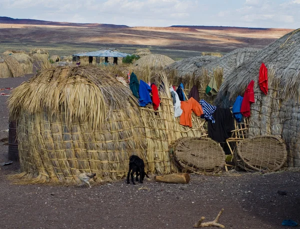 Traditionella afrikanska hyddor — Stockfoto