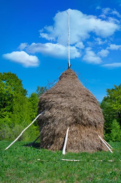 Haystacks in the village — Stock Photo, Image