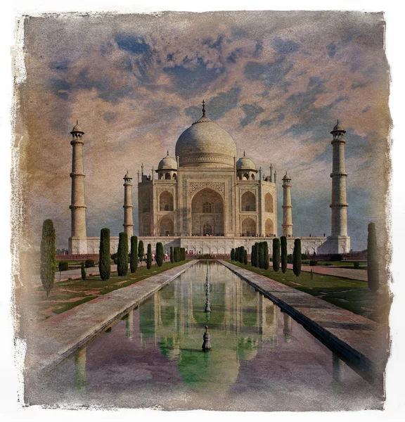 Taj Mahal di Agra, India Efek .Vintage . — Stok Foto
