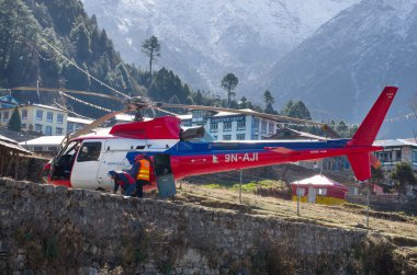 Tenzing-Hillary Airport in Lukla, Nepal. clipart