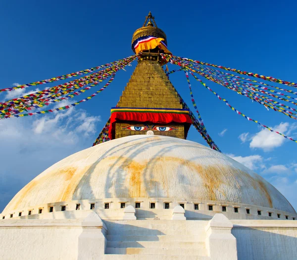 加的松的boudhanath stupa，侄子 — 图库照片