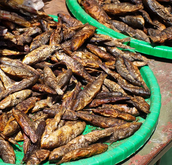 Pescado seco en el mercado de Katmandú — Foto de Stock