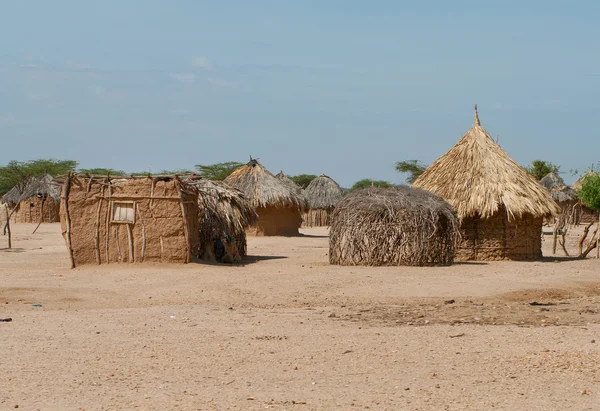 Tradiční Africké chaty v Keni — Stock fotografie