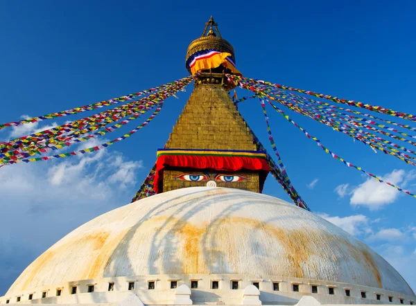 加的松的boudhanath stupa，侄子 — 图库照片