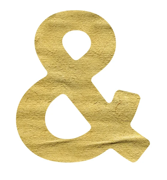 Ampersand symbol made from beige paper — Stock Photo, Image