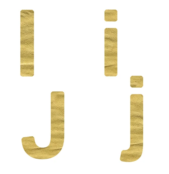 Alphabet made from beige paper — Stock Photo, Image