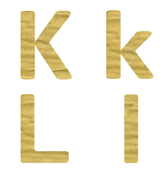 Alphabet made from beige paper — Stock Photo, Image