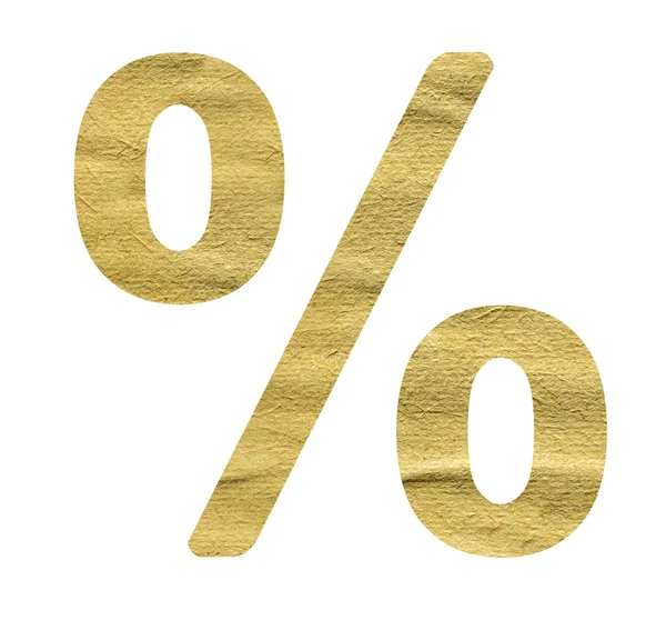 Percent Sign made from beige paper — Stock Photo, Image