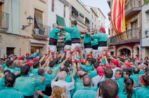 Wydajność Castells w torredembarra, Katalonia — Zdjęcie stockowe