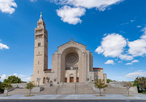 Basiliek Van Nationale Heiligdom Van Onbevlekte Ontvangenis Washington Verenigde Staten — Stockfoto