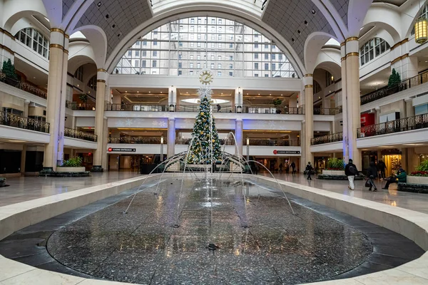 Cleveland Ohio Noviembre 2018 Árbol Navidad Tower City Center Centro — Foto de Stock