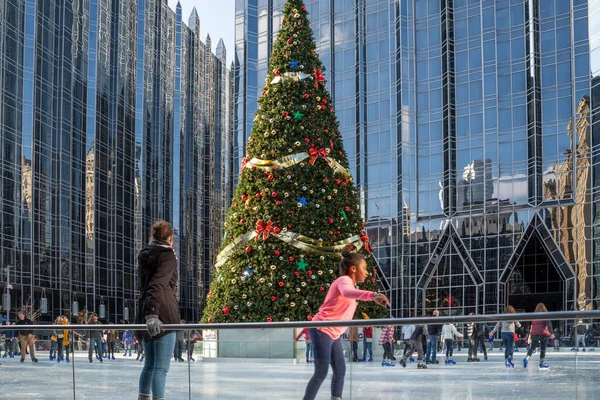 Pittsburgh Pensilvania Noviembre 2018 Pista Patinaje Sobre Hielo Aire Libre — Foto de Stock