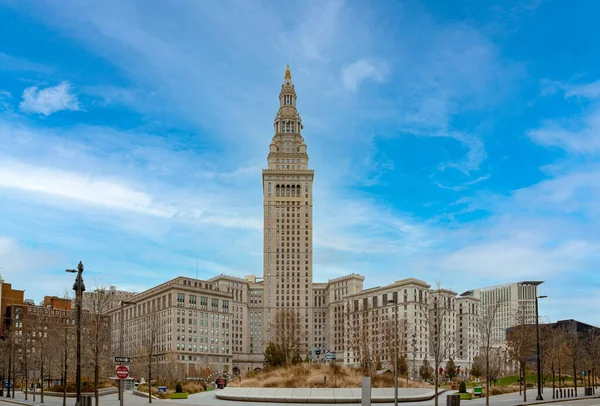 Tower City Center Opprinnelig Kjent Som Cleveland Union Terminal Ligger stockbilde