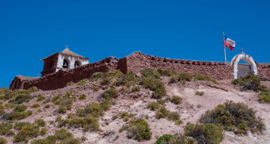 Machuca köyündeki eski kilise. San Pedro de Atacama, Antofagasta, Şili.