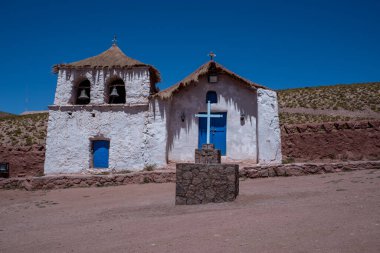 Machuca köyündeki eski kilise. San Pedro de Atacama, Antofagasta, Şili.
