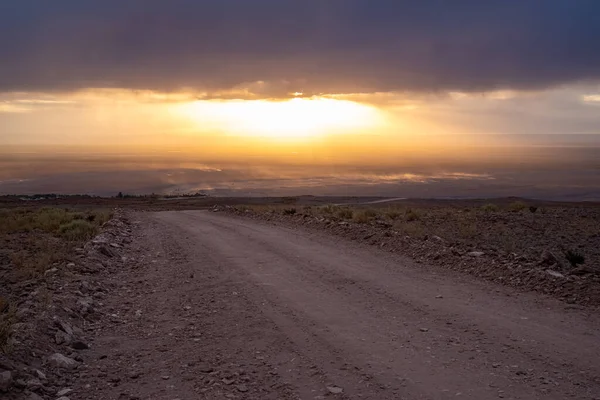 Atacama Çölü Nde Yol Şili — Stok fotoğraf