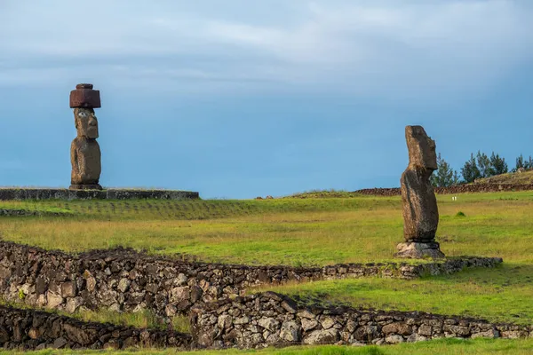 Şili Polinezyasındaki Rapa Nui Deki Tahai Tören Kompleksi — Stok fotoğraf