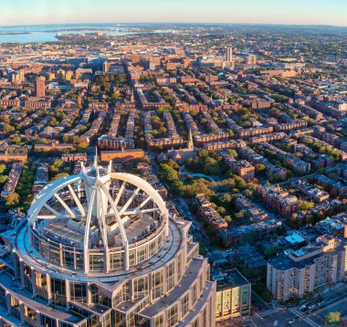 Boston, Ma, Amerika Birleşik Devletleri - 6 Ekim 2016: Boston görünümü üstünden Prudential kule, Massachusetts, ABD